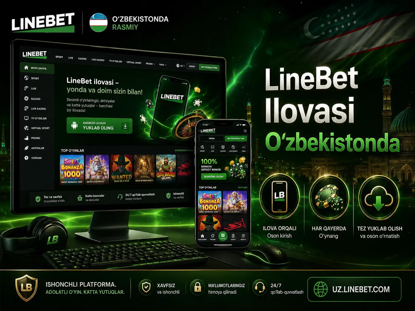LineBet ilovasi Oʻzbekiston