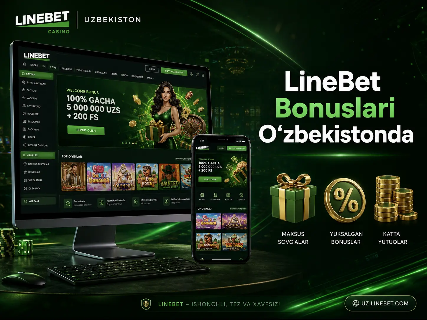 LineBet bonuslari 2026