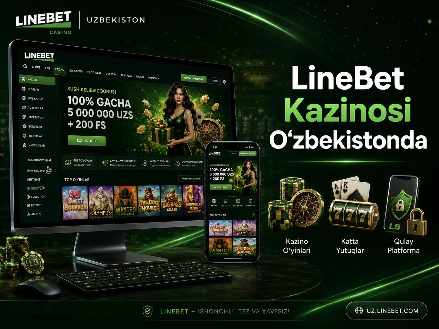 LineBet kazinosi Oʻzbekistonda