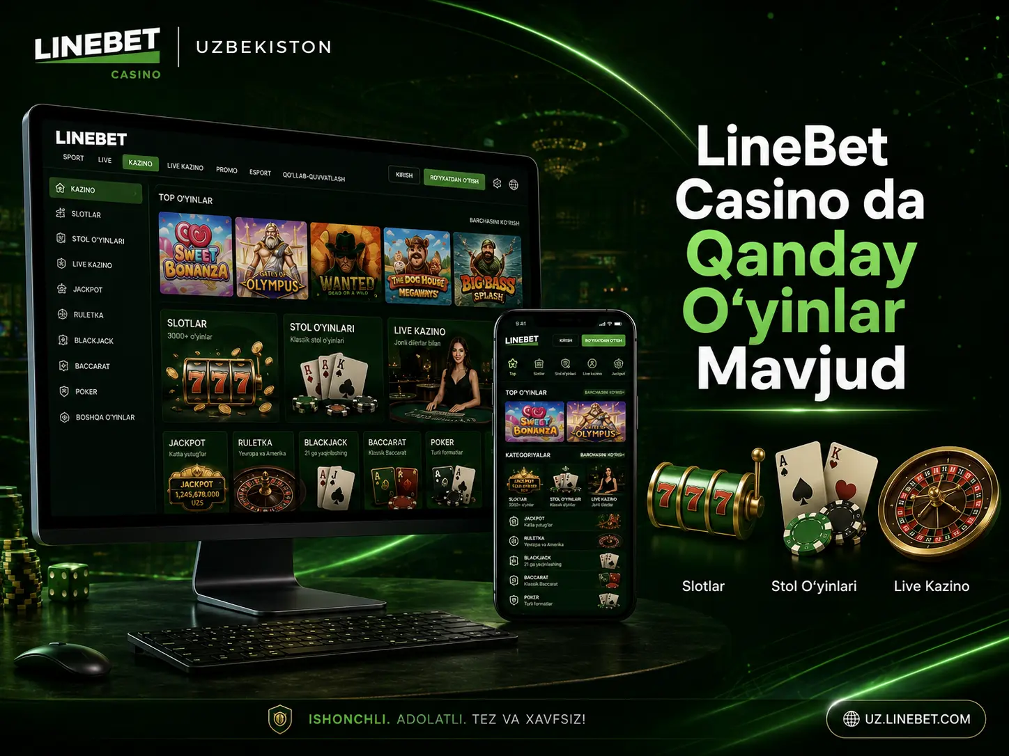 LineBet Casino o'yinlar