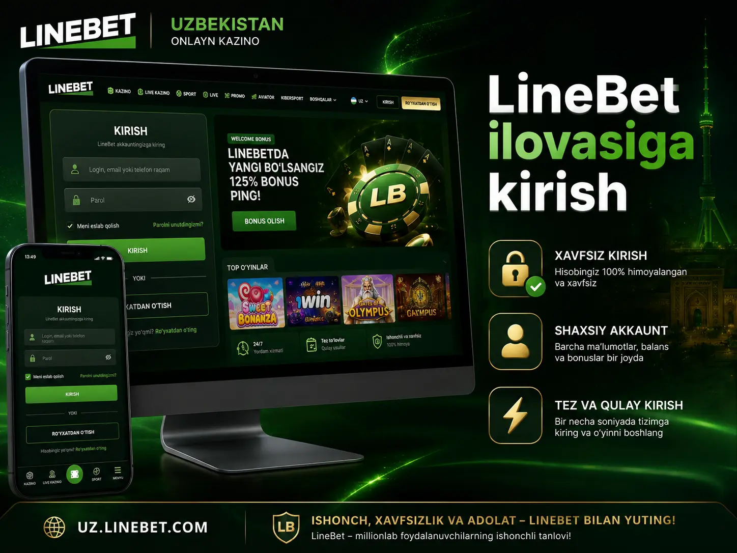 LineBet ilovasiga kirish