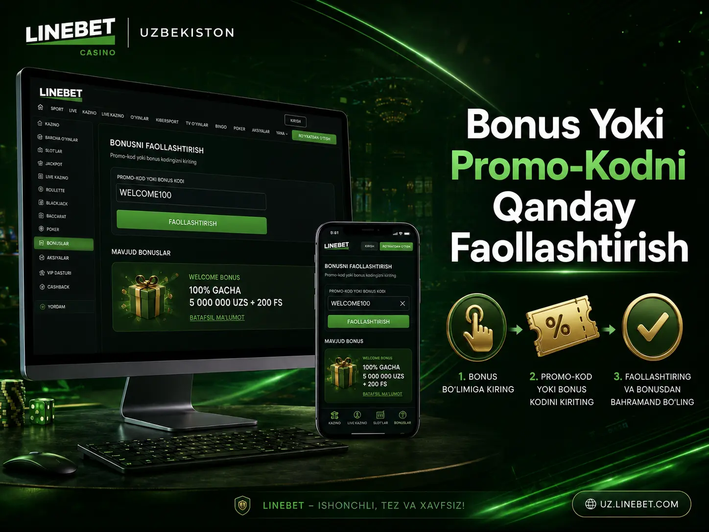 Bonusni faollashtirish
