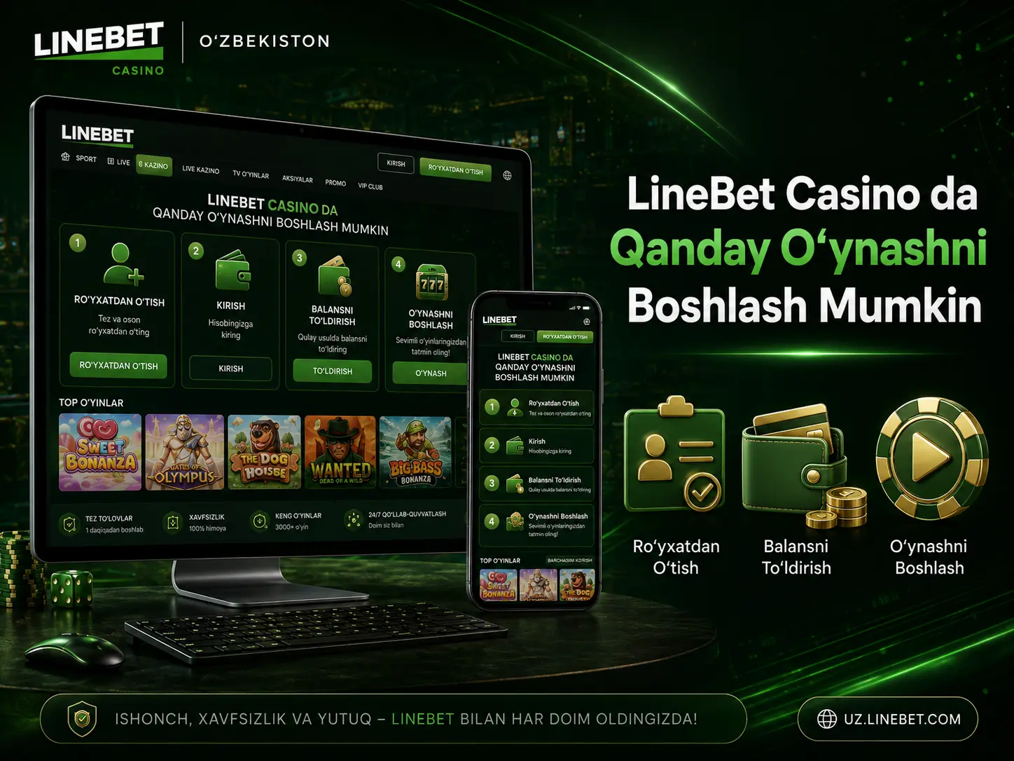 LineBet o'ynashni boshlash